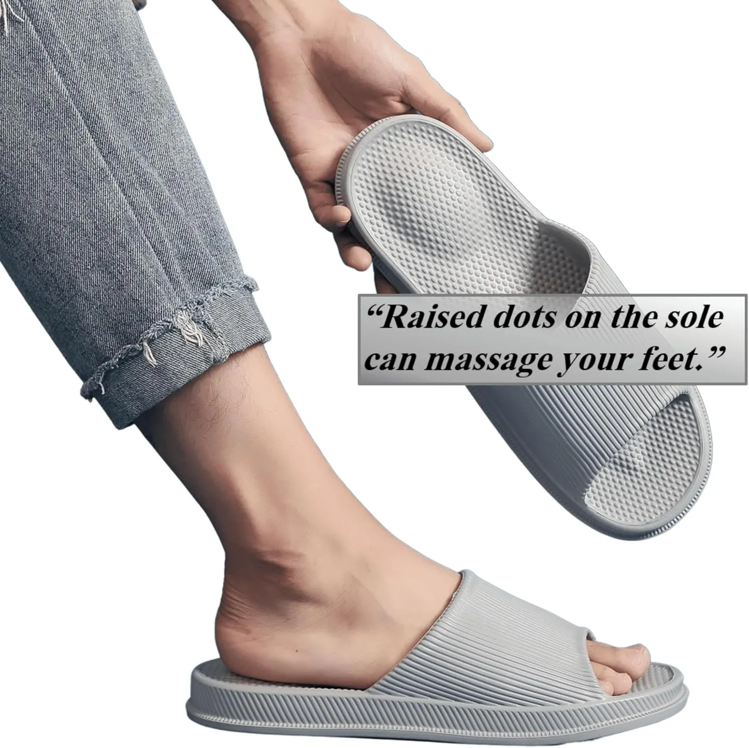 Crazy Lady Cloud Slippers for Women and Men Indoor & Outdoor Pillow Slippers Non Slip Quick Drying Shower Slides Bathroom Sandals Light Weight EVA Platform Environmental Friendly Casual Shoes