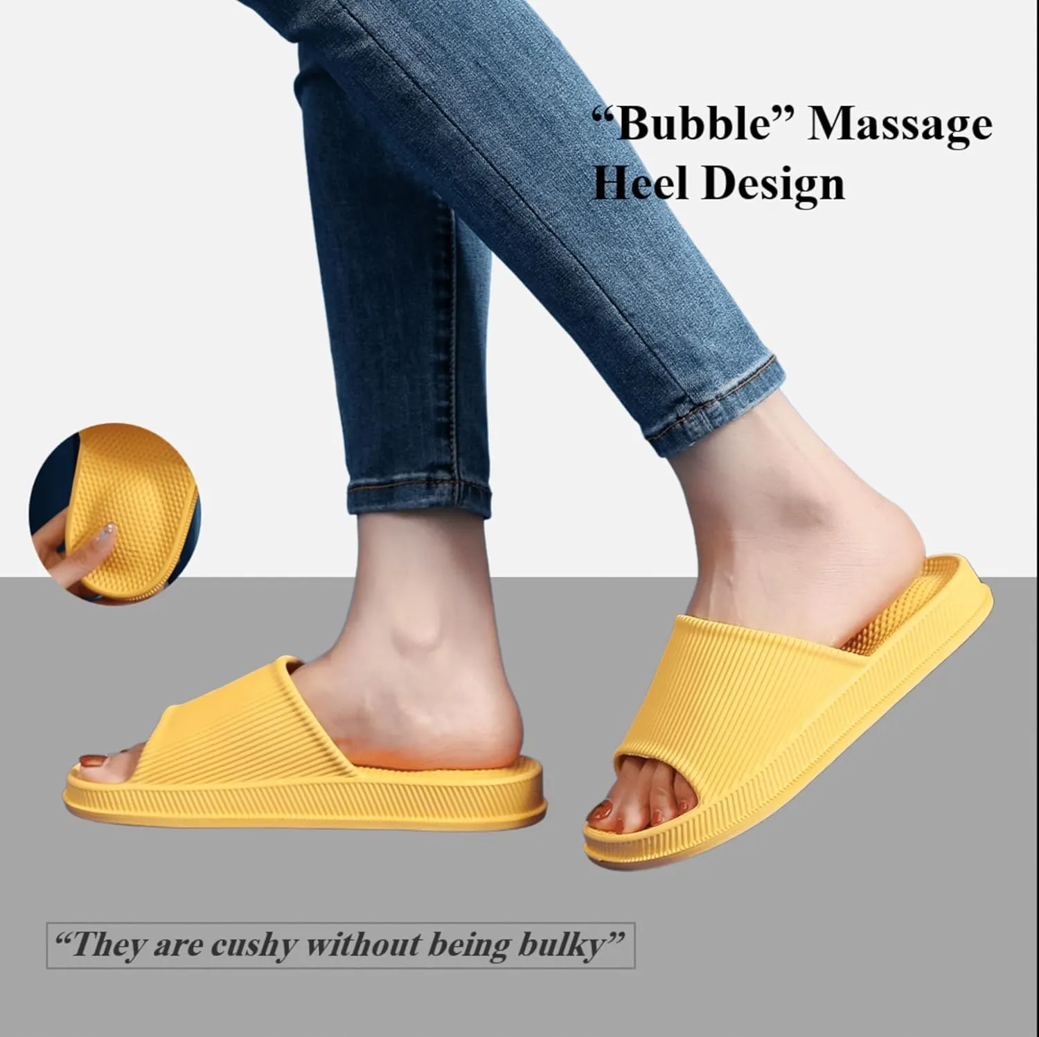 Crazy Lady Cloud Slippers for Women and Men Indoor & Outdoor Pillow Slippers Non Slip Quick Drying Shower Slides Bathroom Sandals Light Weight EVA Platform Environmental Friendly Casual Shoes