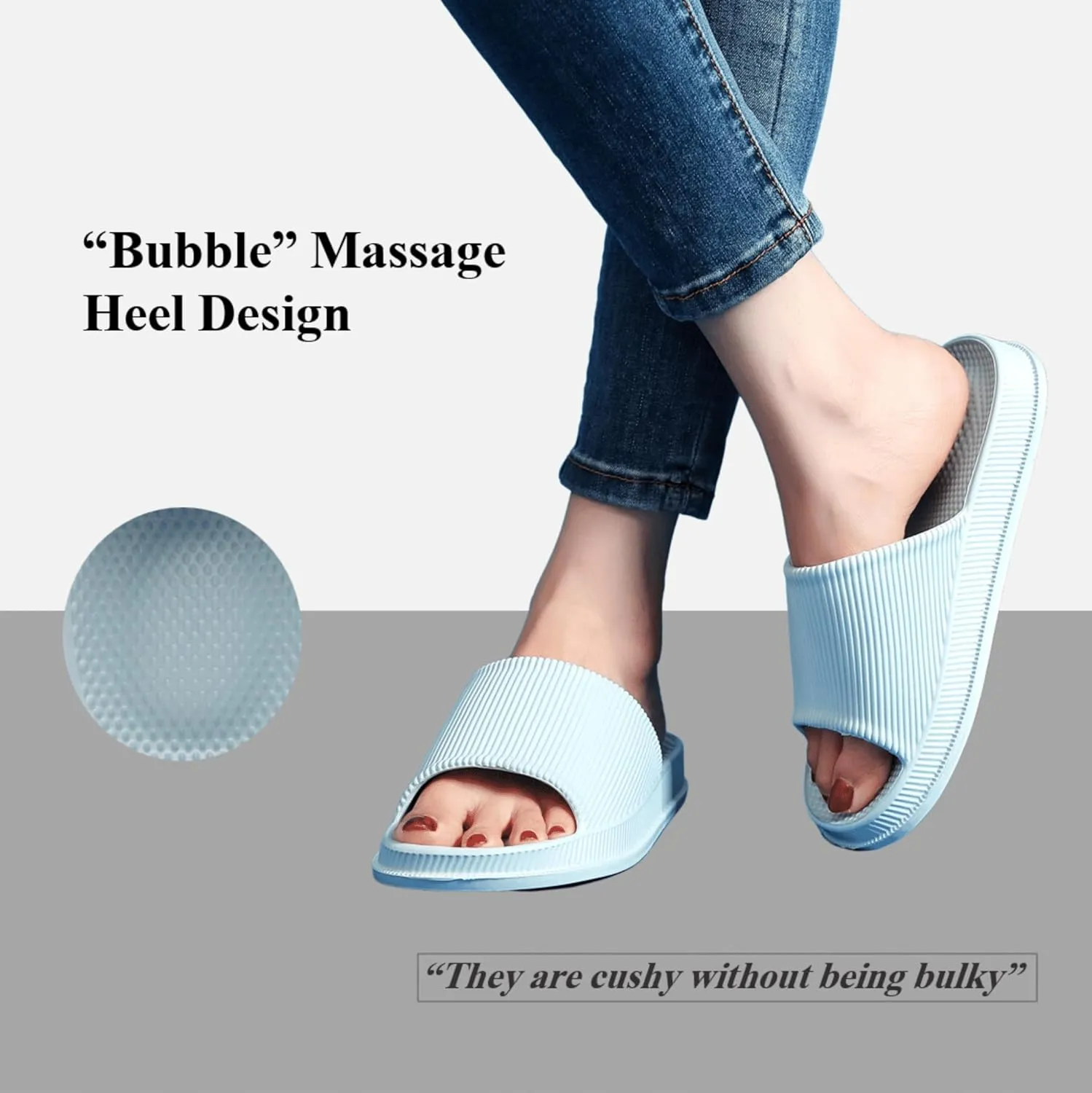 Crazy Lady Cloud Slippers for Women and Men Indoor & Outdoor Pillow Slippers Non Slip Quick Drying Shower Slides Bathroom Sandals Light Weight EVA Platform Environmental Friendly Casual Shoes