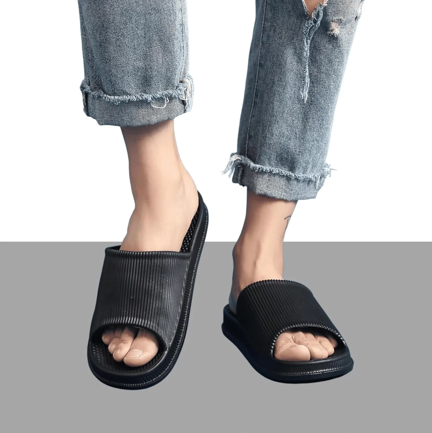 Crazy Lady Cloud Slippers for Women and Men Indoor & Outdoor Pillow Slippers Non Slip Quick Drying Shower Slides Bathroom Sandals Light Weight EVA Platform Environmental Friendly Casual Shoes