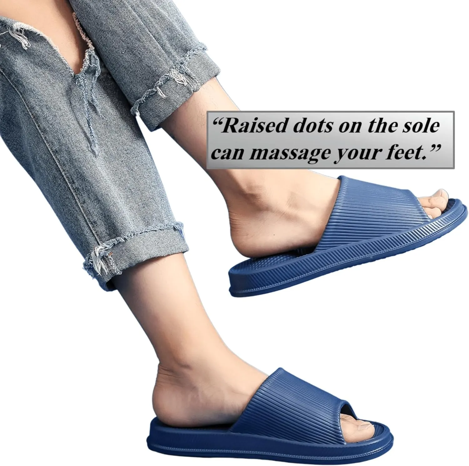 Crazy Lady Cloud Slippers for Women and Men Indoor & Outdoor Pillow Slippers Non Slip Quick Drying Shower Slides Bathroom Sandals Light Weight EVA Platform Environmental Friendly Casual Shoes
