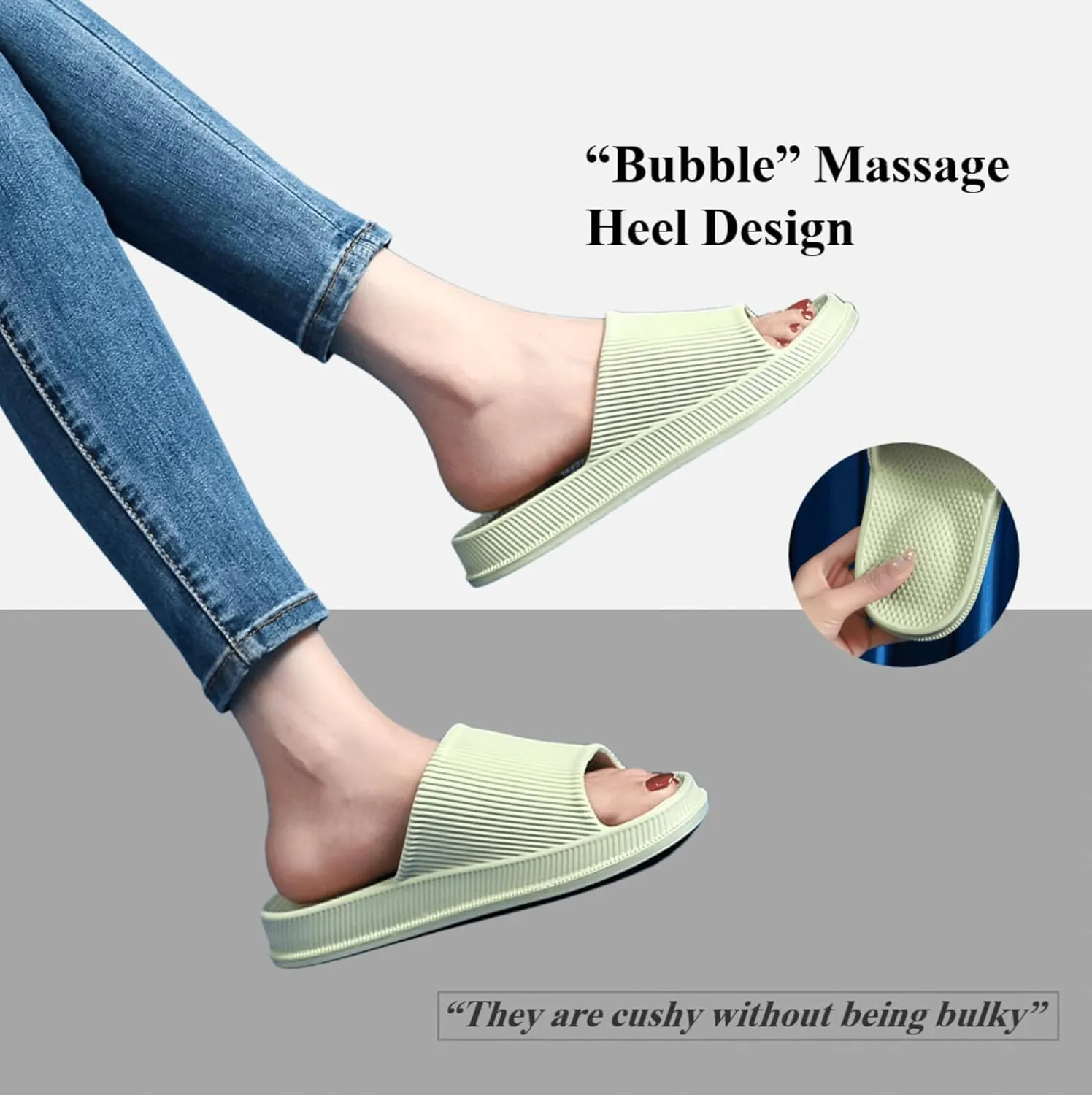 Crazy Lady Cloud Slippers for Women and Men Indoor & Outdoor Pillow Slippers Non Slip Quick Drying Shower Slides Bathroom Sandals Light Weight EVA Platform Environmental Friendly Casual Shoes