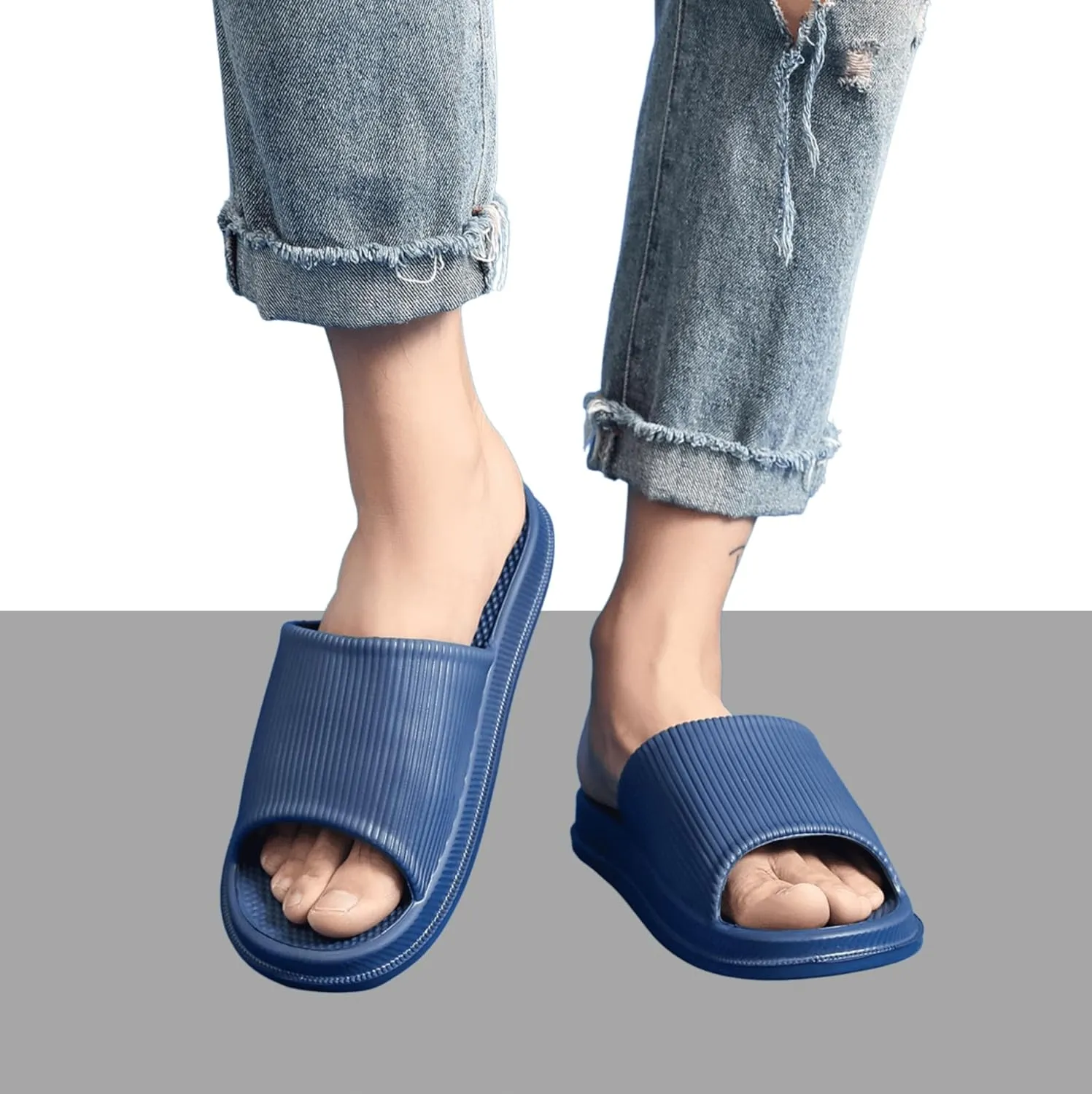 Crazy Lady Cloud Slippers for Women and Men Indoor & Outdoor Pillow Slippers Non Slip Quick Drying Shower Slides Bathroom Sandals Light Weight EVA Platform Environmental Friendly Casual Shoes