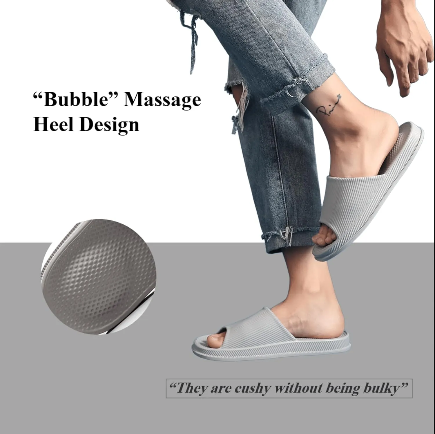 Crazy Lady Cloud Slippers for Women and Men Indoor & Outdoor Pillow Slippers Non Slip Quick Drying Shower Slides Bathroom Sandals Light Weight EVA Platform Environmental Friendly Casual Shoes