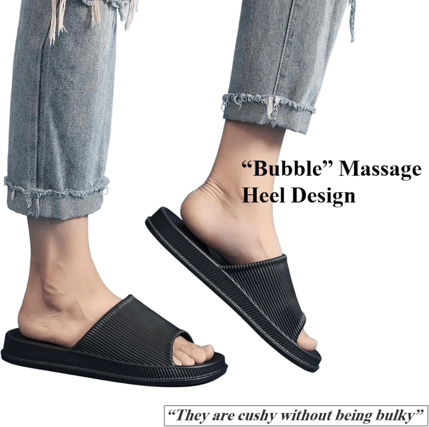 Crazy Lady Cloud Slippers for Women and Men Indoor & Outdoor Pillow Slippers Non Slip Quick Drying Shower Slides Bathroom Sandals Light Weight EVA Platform Environmental Friendly Casual Shoes