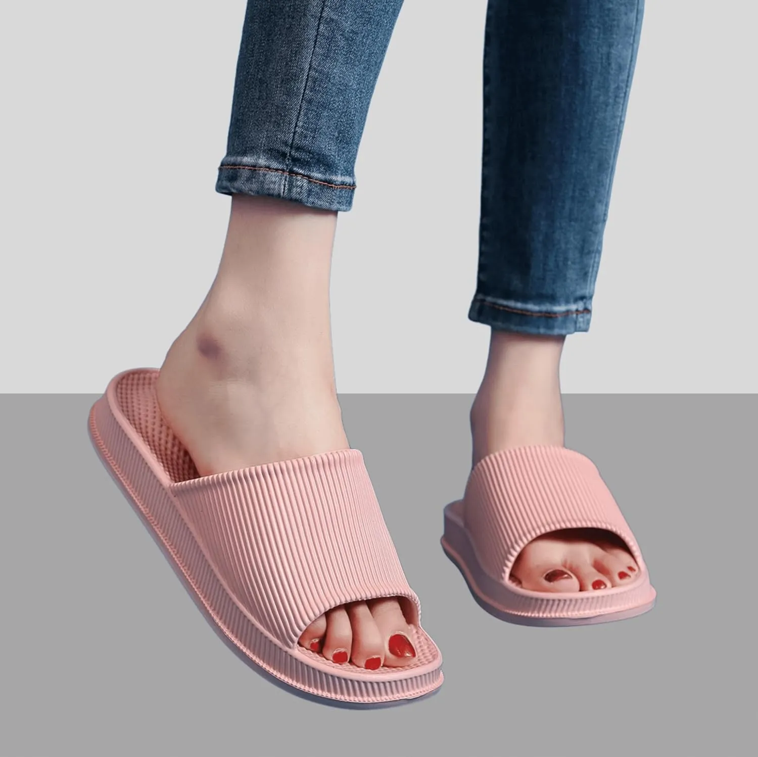 Crazy Lady Cloud Slippers for Women and Men Indoor & Outdoor Pillow Slippers Non Slip Quick Drying Shower Slides Bathroom Sandals Light Weight EVA Platform Environmental Friendly Casual Shoes
