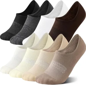 CS CELERSPORT 4/8 Pairs No Show Socks Womens and Mens Athletic Cushioned Ankle Low Cut Invisible Non Slip Socks
