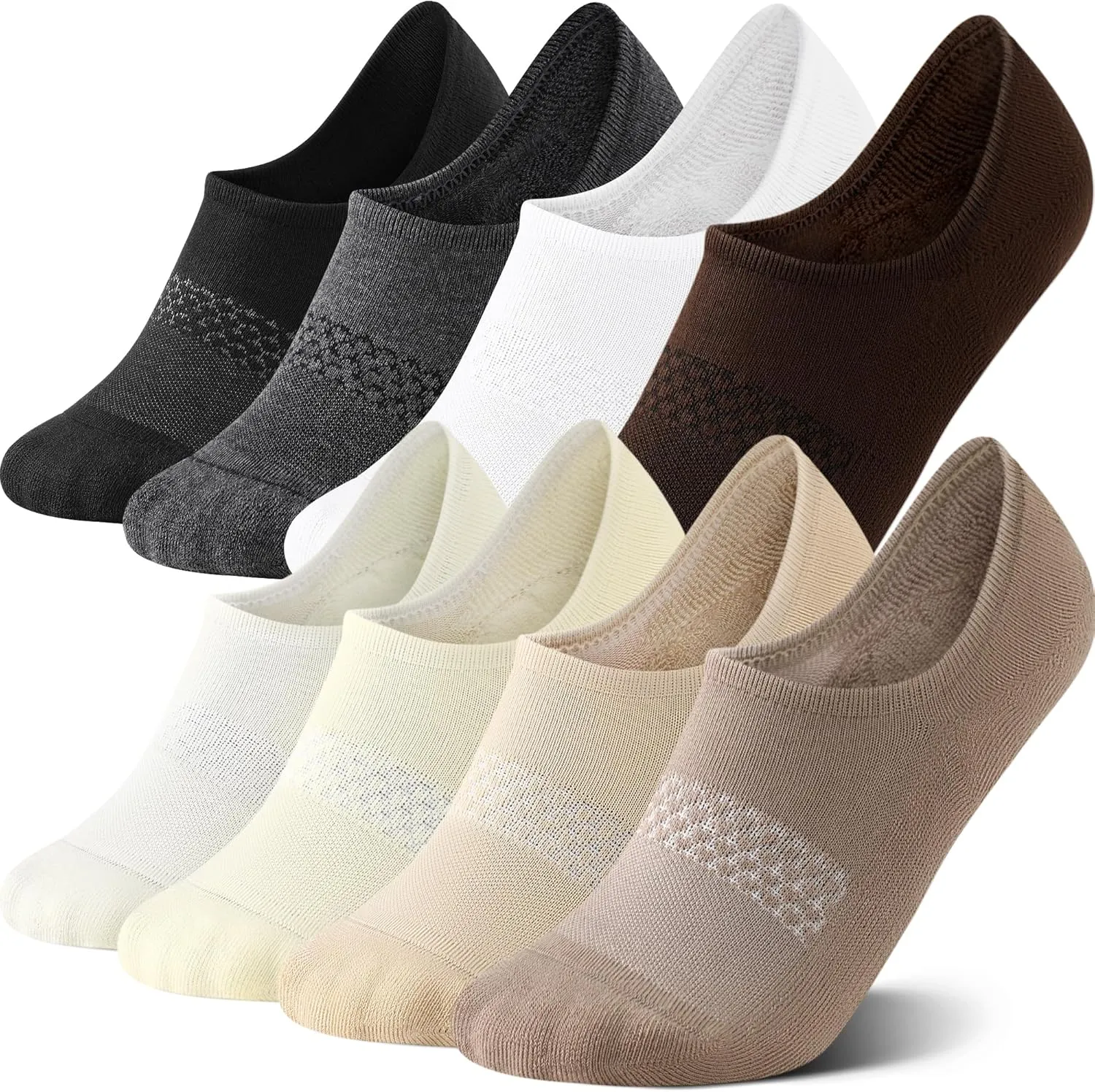 CS CELERSPORT 4/8 Pairs No Show Socks Womens and Mens Athletic Cushioned Ankle Low Cut Invisible Non Slip Socks