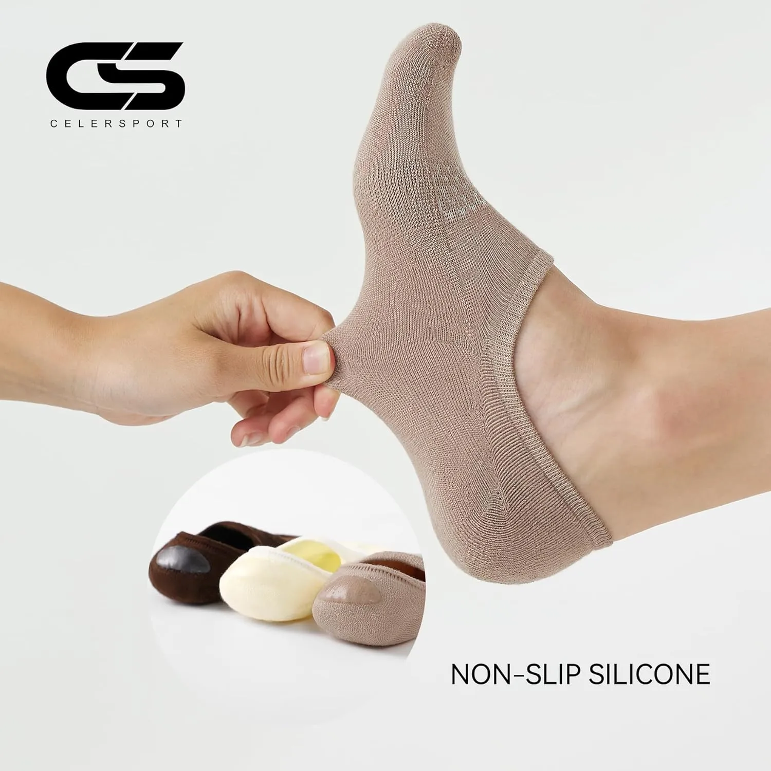 CS CELERSPORT 4/8 Pairs No Show Socks Womens and Mens Athletic Cushioned Ankle Low Cut Invisible Non Slip Socks
