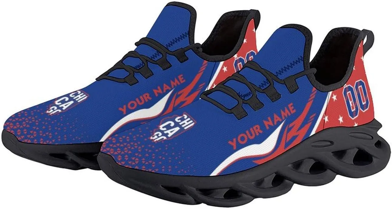 Custom Baseball Sneakers City Sports Slip-on Shoes Personalized Name Number, Gifts for Baseball Fans Men Women