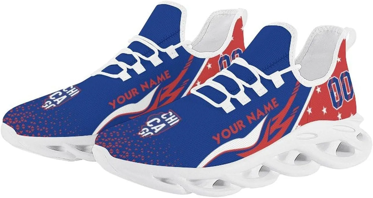 Custom Baseball Sneakers City Sports Slip-on Shoes Personalized Name Number, Gifts for Baseball Fans Men Women