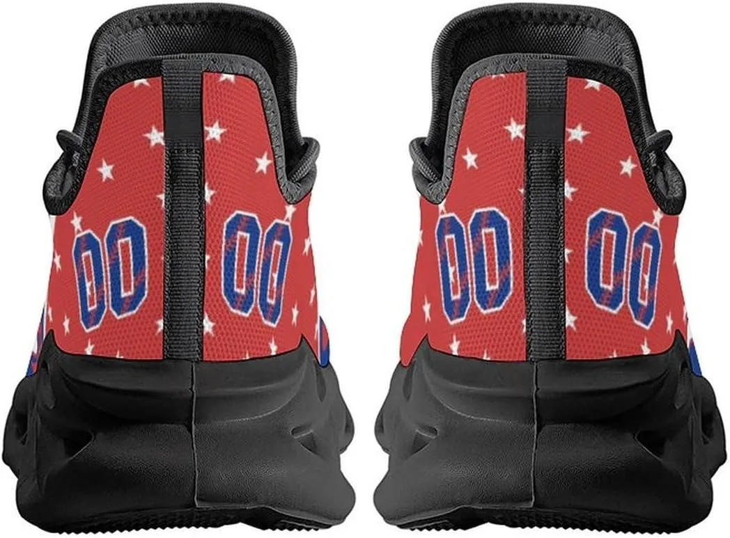 Custom Baseball Sneakers City Sports Slip-on Shoes Personalized Name Number, Gifts for Baseball Fans Men Women