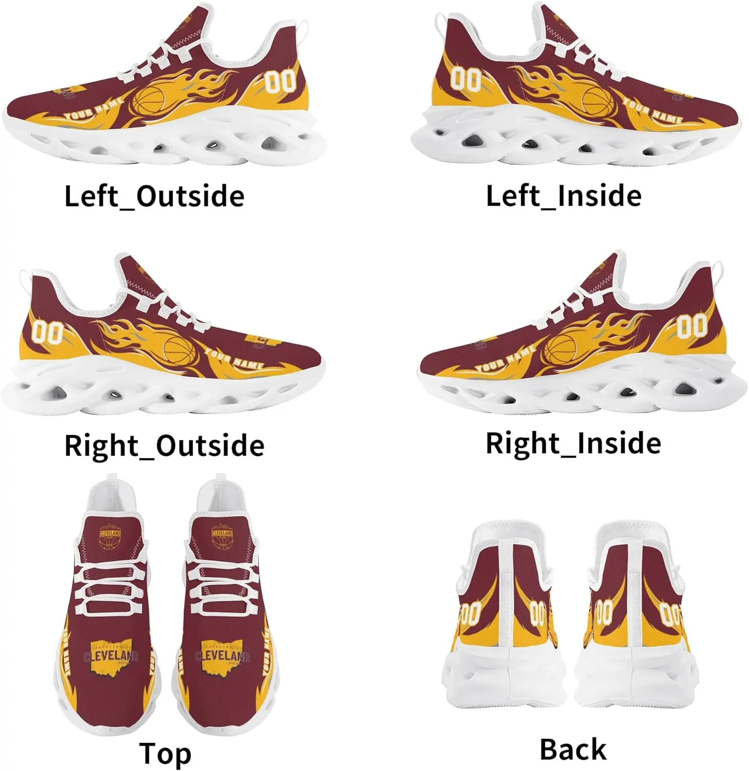 Custom Basketball Flex Control Sneakers Personalized Fan Men's Breathable Name Number Gift Workout Athletic Gym Slip-on Shoes
