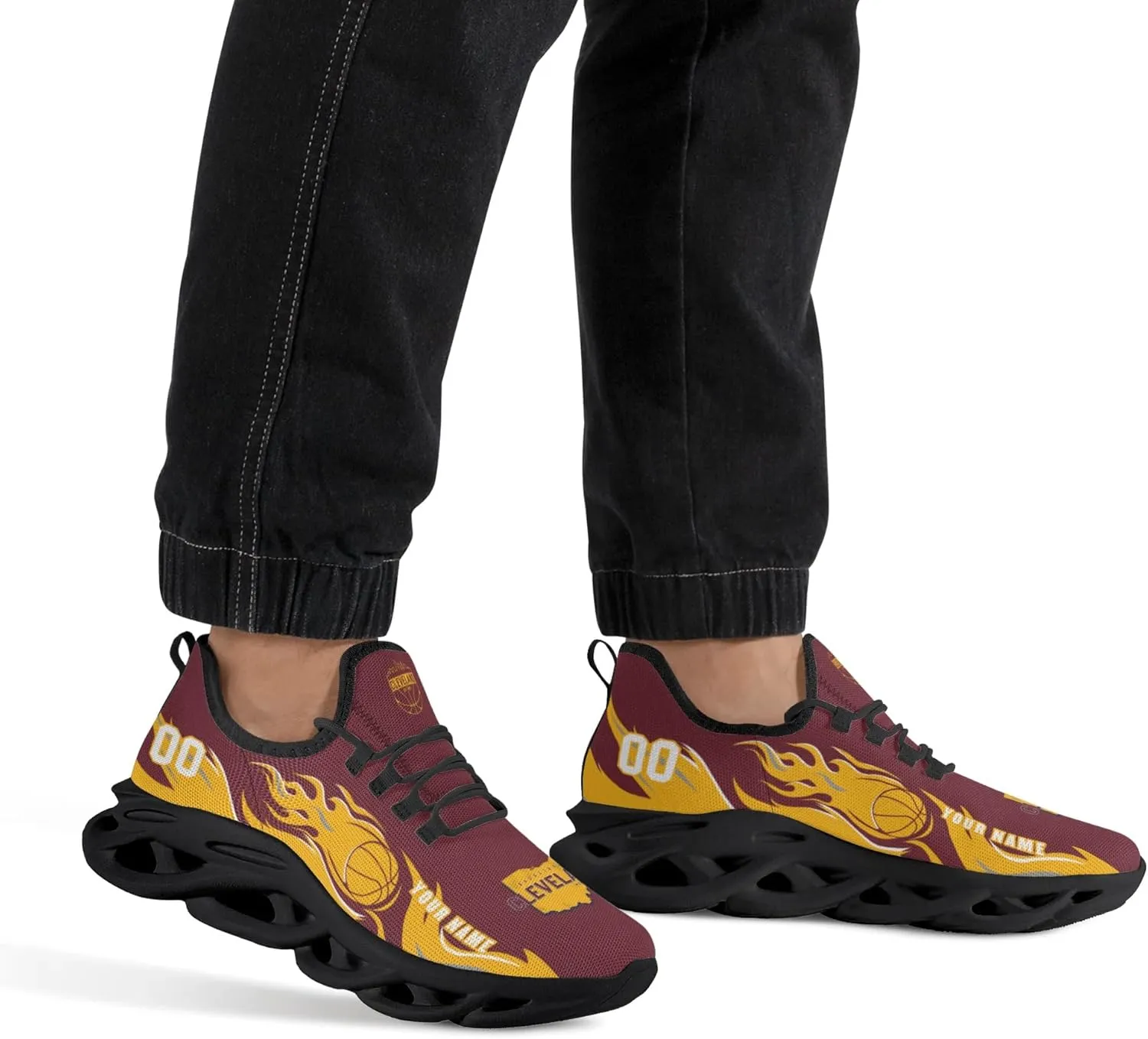 Custom Basketball Flex Control Sneakers Personalized Fan Men's Breathable Name Number Gift Workout Athletic Gym Slip-on Shoes