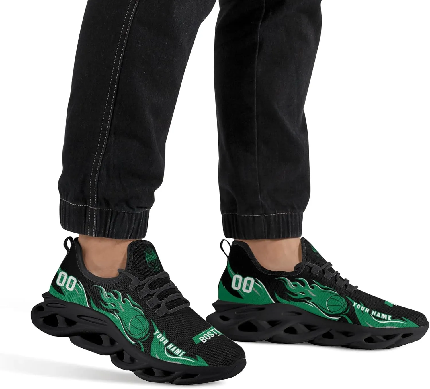 Custom Basketball Flex Control Sneakers Personalized Fan Men's Breathable Name Number Gift Workout Athletic Gym Slip-on Shoes