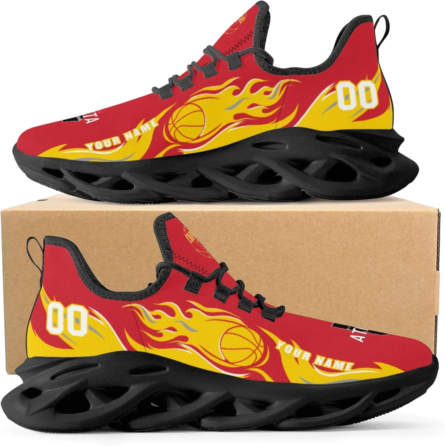 Custom Basketball Flex Control Sneakers Personalized Fan Men's Breathable Name Number Gift Workout Athletic Gym Slip-on Shoes