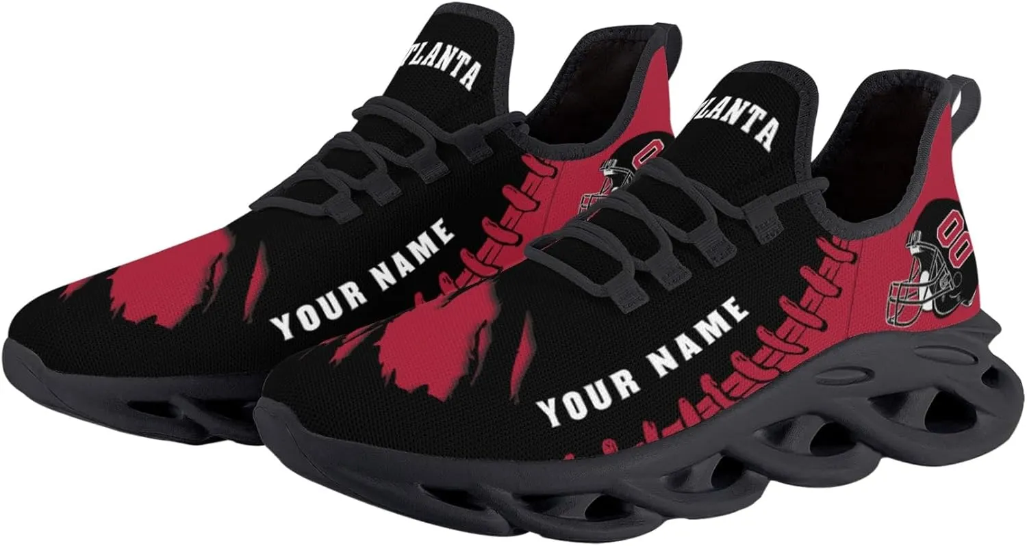 Custom Football Flex Control Sneakers Personalized Fans Men's Breathable Name Number Gifts Workout Athletic Gym Slip-on Shoes