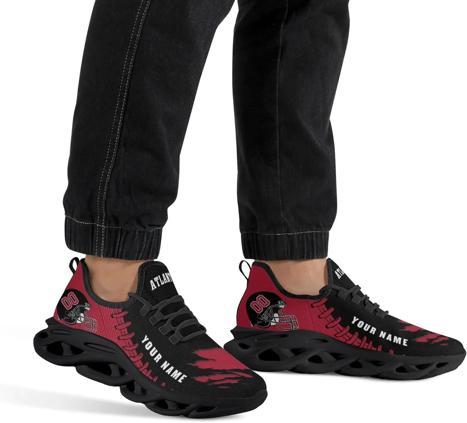 Custom Football Flex Control Sneakers Personalized Fans Men's Breathable Name Number Gifts Workout Athletic Gym Slip-on Shoes