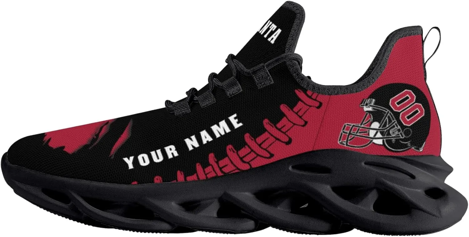 Custom Football Flex Control Sneakers Personalized Fans Men's Breathable Name Number Gifts Workout Athletic Gym Slip-on Shoes