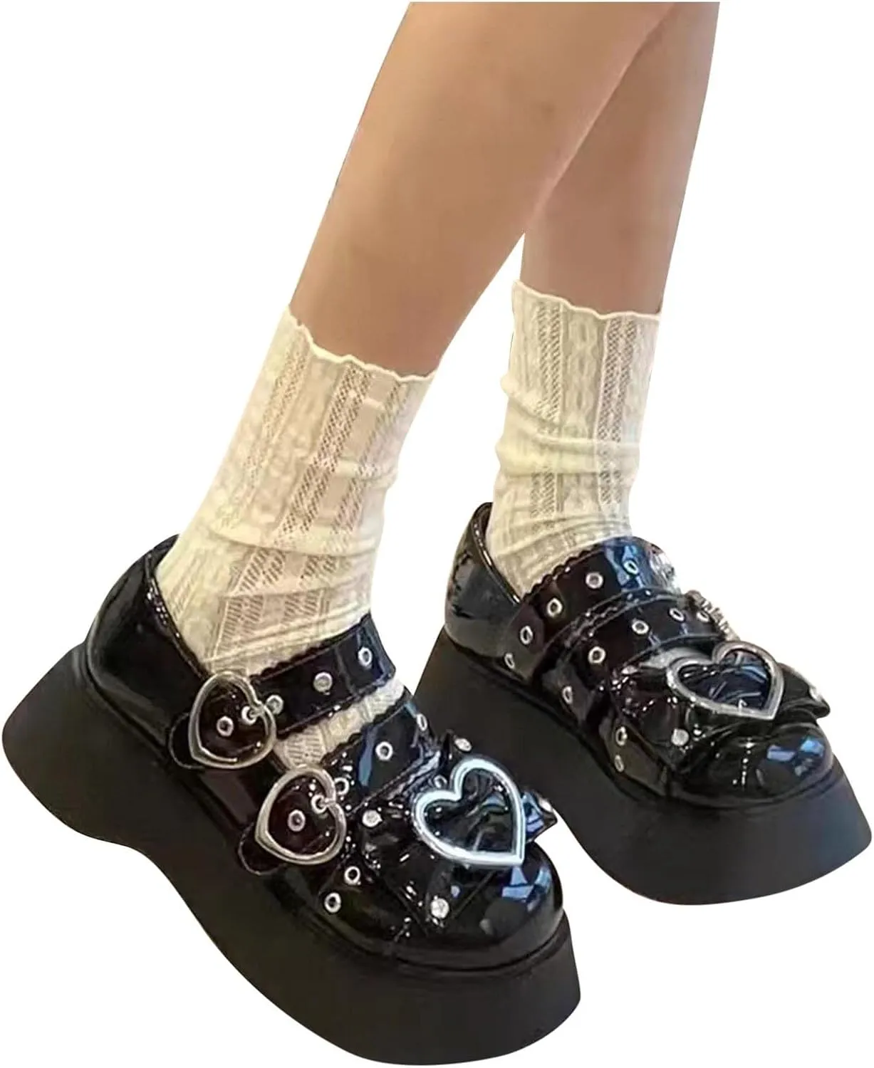 Cute Sweet Mary Jane Shoes Chunky Low Heel Lolita Wedges T-Straps Oxfords Gothic Punk Platform Round Toe Dress Shoes