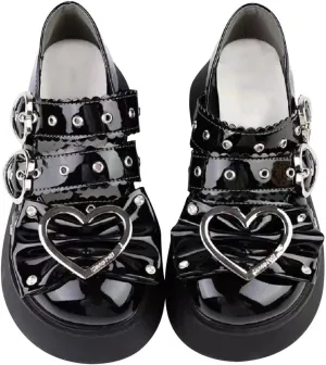 Cute Sweet Mary Jane Shoes Chunky Low Heel Lolita Wedges T-Straps Oxfords Gothic Punk Platform Round Toe Dress Shoes
