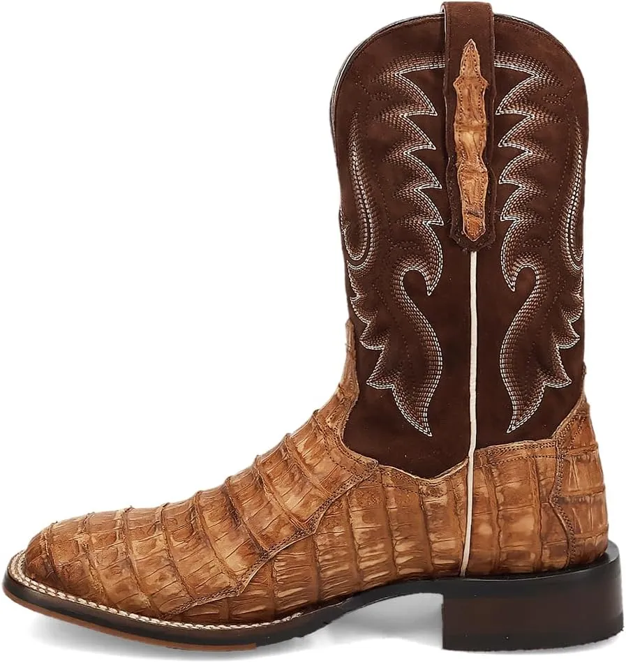 Dan Post Boots Mens Leon Embroidered Square Toe Pull On Dress Boots Mid Calf - Blue, Brown