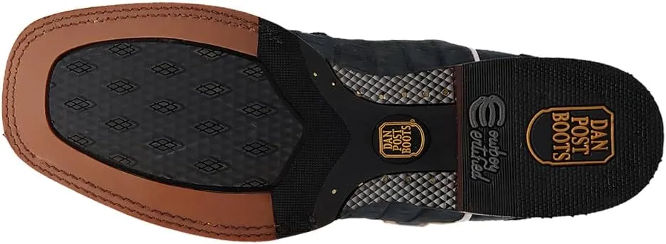 Dan Post Boots Mens Leon Embroidered Square Toe Pull On Dress Boots Mid Calf - Blue, Brown
