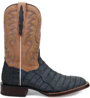 Dan Post Boots Mens Leon Embroidered Square Toe Pull On Dress Boots Mid Calf - Blue, Brown