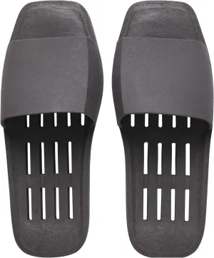 DEARCUS Shower Slippers with Comfortable Anti Slip Pad - Quick Drying Slippers with Drainage Holes – Non Slip Thick Sole Sandals – Open Toe Home Slippers – Piu Meno, Deep Grey