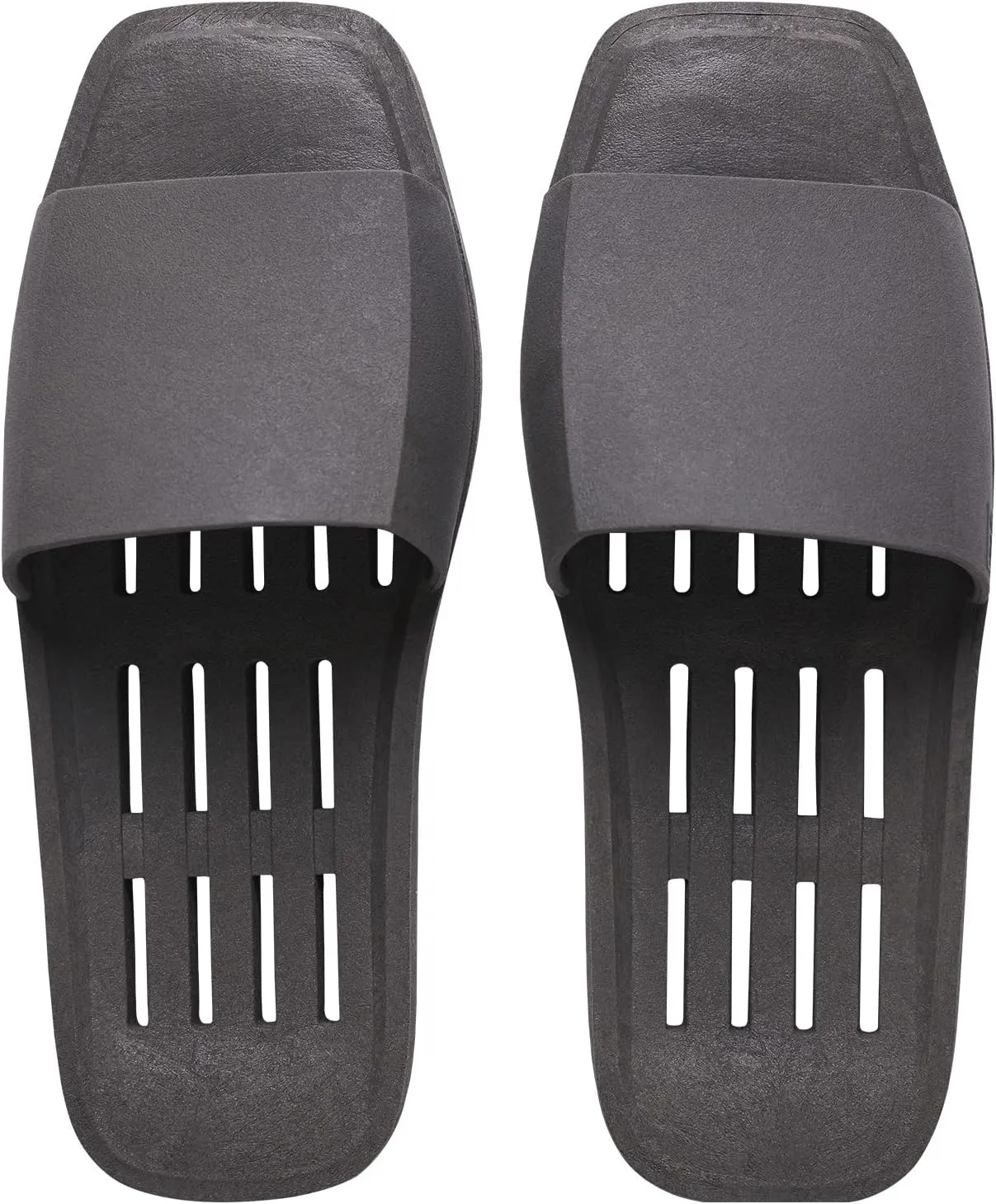 DEARCUS Shower Slippers with Comfortable Anti Slip Pad - Quick Drying Slippers with Drainage Holes – Non Slip Thick Sole Sandals – Open Toe Home Slippers – Piu Meno, Deep Grey