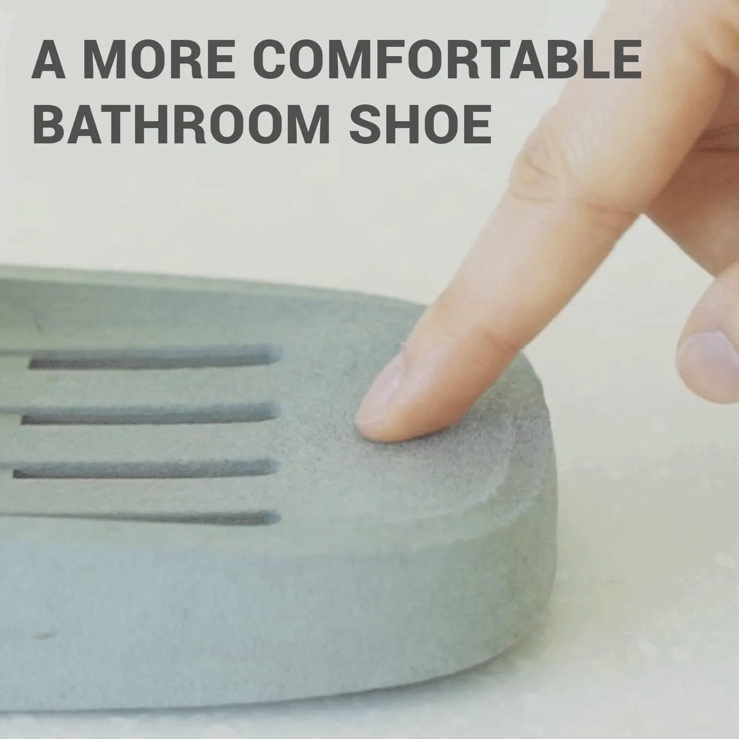 DEARCUS Shower Slippers with Comfortable Anti Slip Pad - Quick Drying Slippers with Drainage Holes – Non Slip Thick Sole Sandals – Open Toe Home Slippers – Piu Meno, Deep Grey