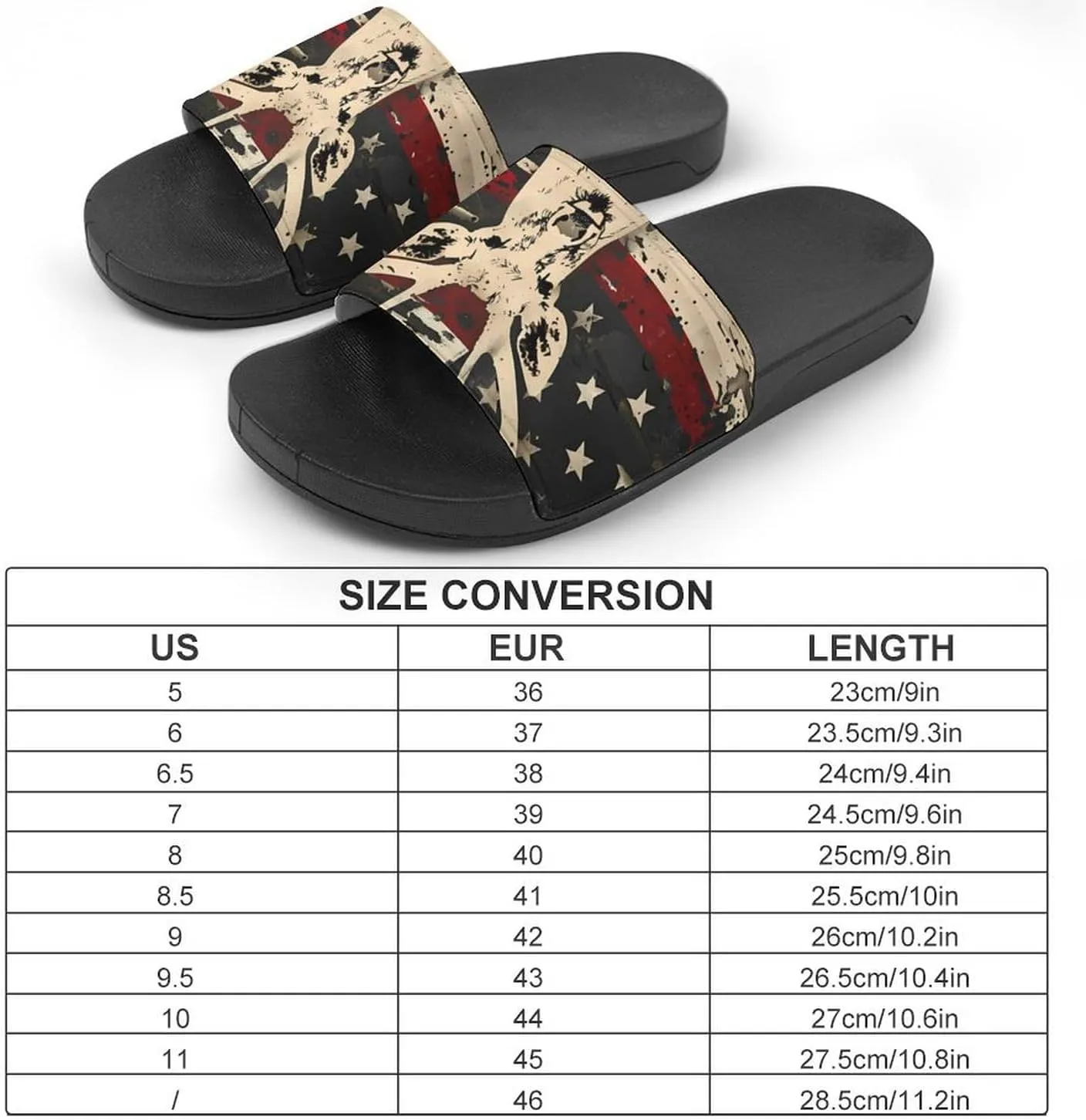 Deer Hunting American Camouflage U.S. Flag House Sandals Non Slip Slippers Quick Drying Bathroom Shower Shoes for Women Men