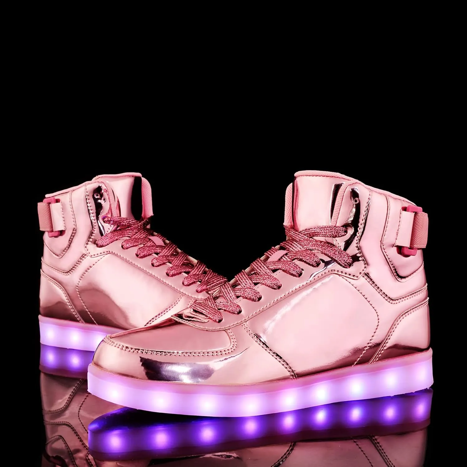 DIYJTS Unisex LED Light Up Shoes, Fashion High Top LED Sneakers USB Rechargeable Glowing Luminous Shoes for Men, Women, Teens