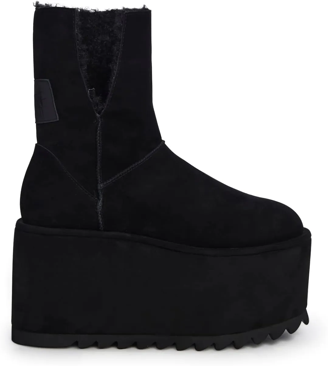 Dolls Kill Atmosphere Fleece Lined Suede Platform Boots by DARKER WAVS – Winter Boots with Cozy Fleece & Tread