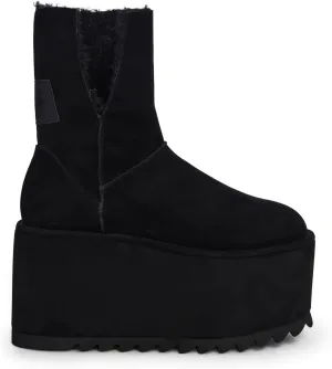 Dolls Kill Atmosphere Fleece Lined Suede Platform Boots by DARKER WAVS – Winter Boots with Cozy Fleece & Tread