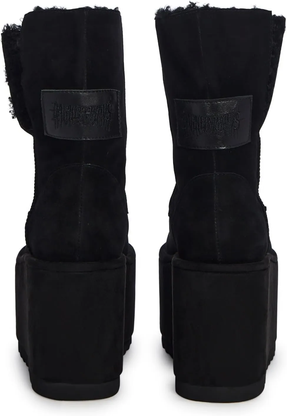 Dolls Kill Atmosphere Fleece Lined Suede Platform Boots by DARKER WAVS – Winter Boots with Cozy Fleece & Tread