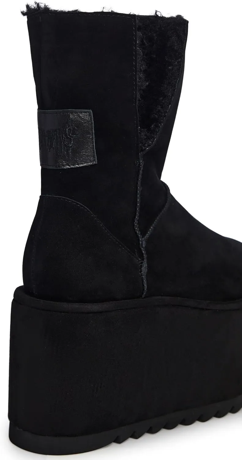Dolls Kill Atmosphere Fleece Lined Suede Platform Boots by DARKER WAVS – Winter Boots with Cozy Fleece & Tread