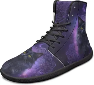 Doojoayie Gothic Barefoot Walking Shoes Women High Top Sneakers PU Leather Shoes