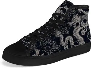 Dragon High Top Canvas Shoes Mens Womens Chinese Dragon High Top Sneakers Lace Up Casual Shoes Gifts for Men Women