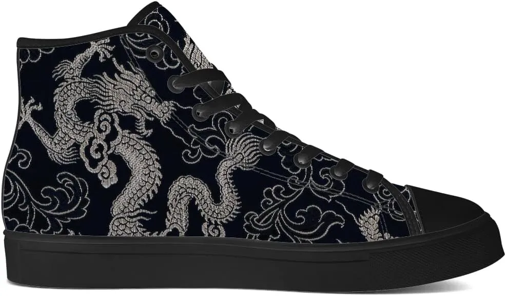 Dragon High Top Canvas Shoes Mens Womens Chinese Dragon High Top Sneakers Lace Up Casual Shoes Gifts for Men Women