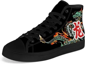 Dragon High Top Canvas Shoes Mens Womens Chinese Dragon High Top Sneakers Lace Up Casual Shoes Gifts for Men Women