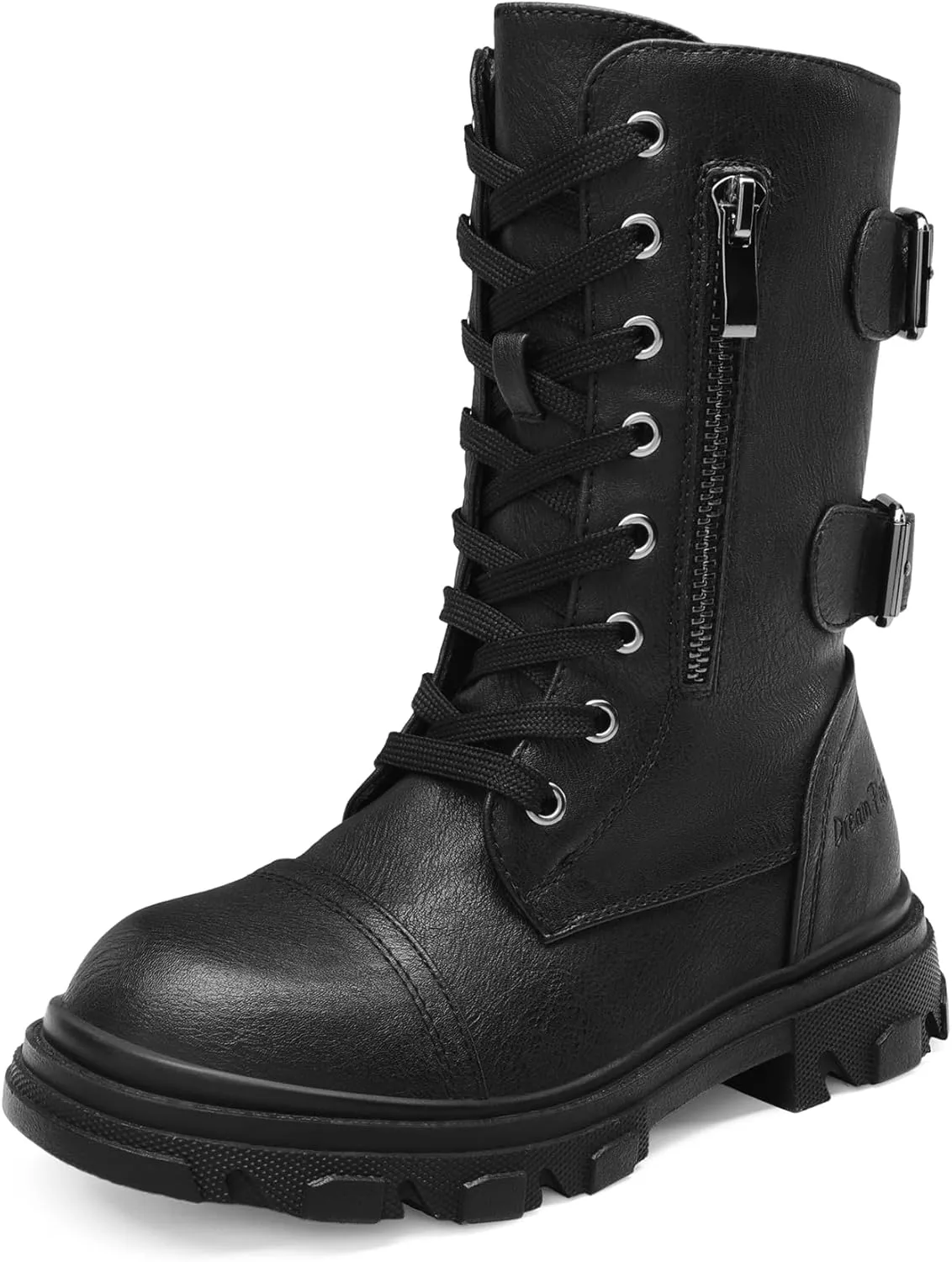DREAM PAIRS Girls Combat Boots Side Zipper Ankle Booties Toddler/Little Kid/Big Kid