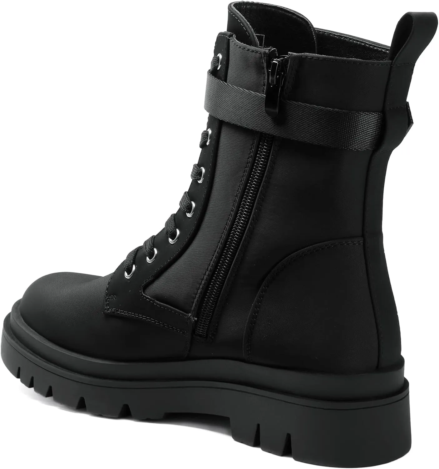 DREAM PAIRS Women's Chelsea Platform Combat Boots Lace Up Lug Sole Buckle Ankle Booties Shoes