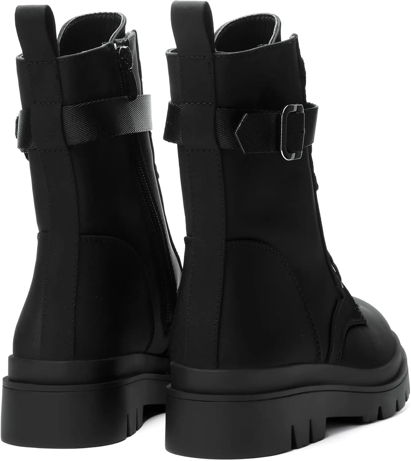 DREAM PAIRS Women's Chelsea Platform Combat Boots Lace Up Lug Sole Buckle Ankle Booties Shoes