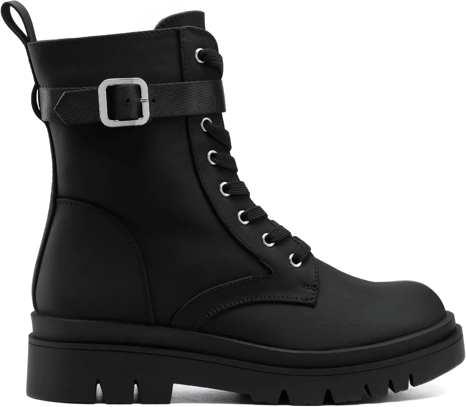 DREAM PAIRS Women's Chelsea Platform Combat Boots Lace Up Lug Sole Buckle Ankle Booties Shoes