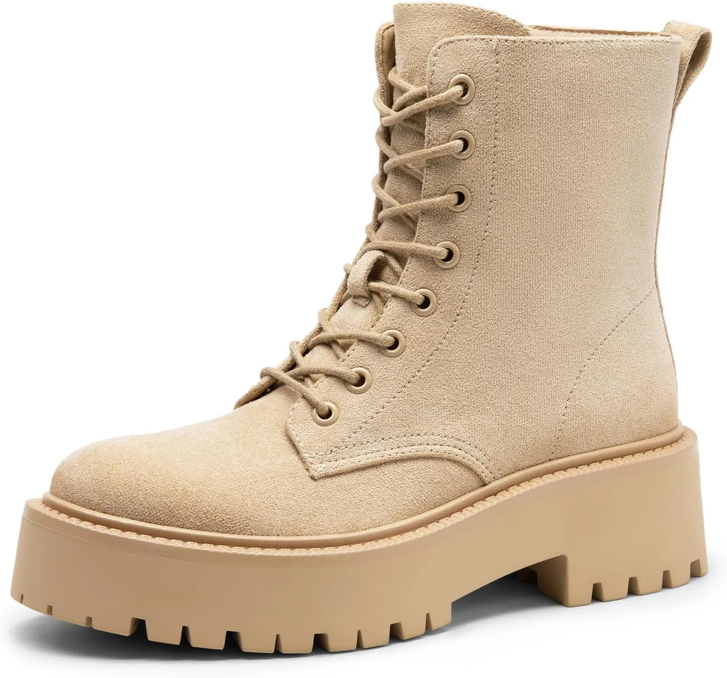 DREAM PAIRS Women's Lace up Combat Ankle Boots Fashion Lug Sole Platform Booties Shoes