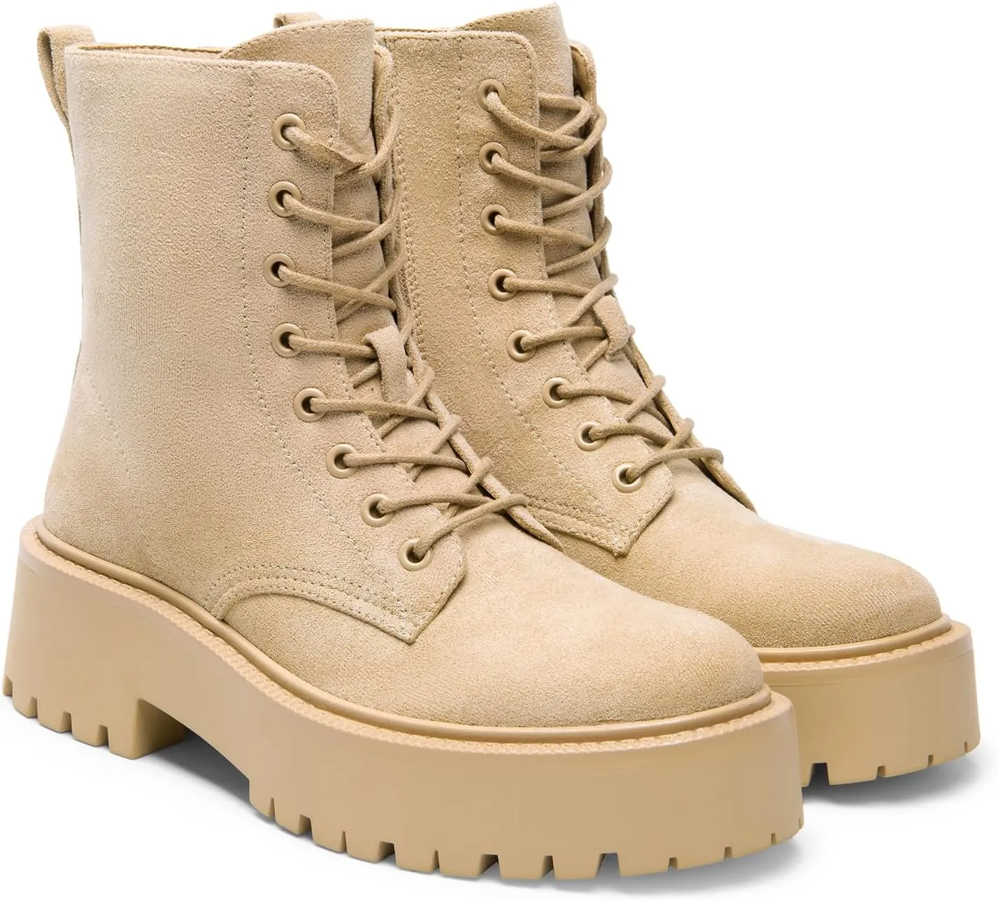 DREAM PAIRS Women's Lace up Combat Ankle Boots Fashion Lug Sole Platform Booties Shoes