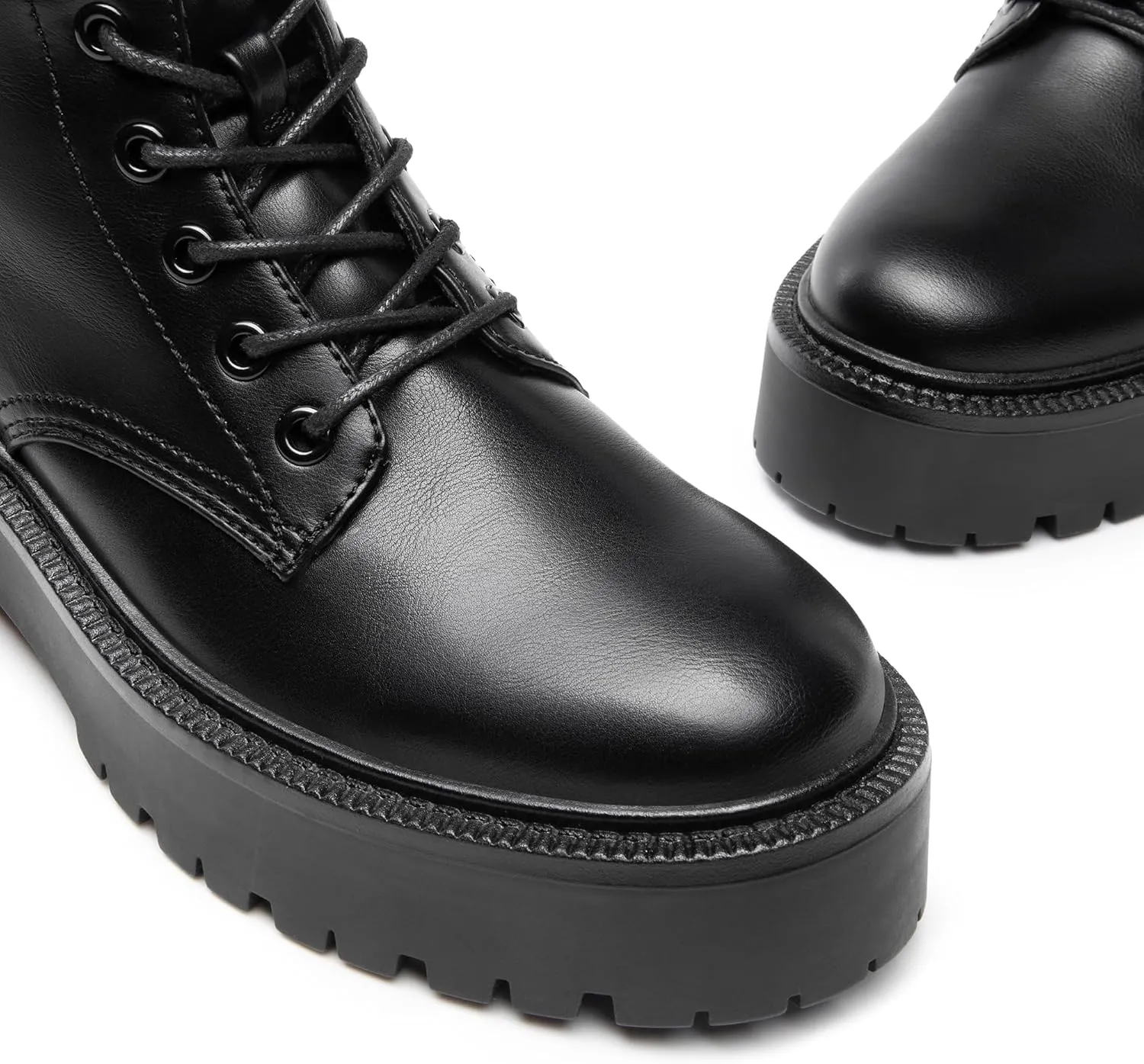 DREAM PAIRS Women's Lace up Combat Ankle Boots Fashion Lug Sole Platform Booties Shoes