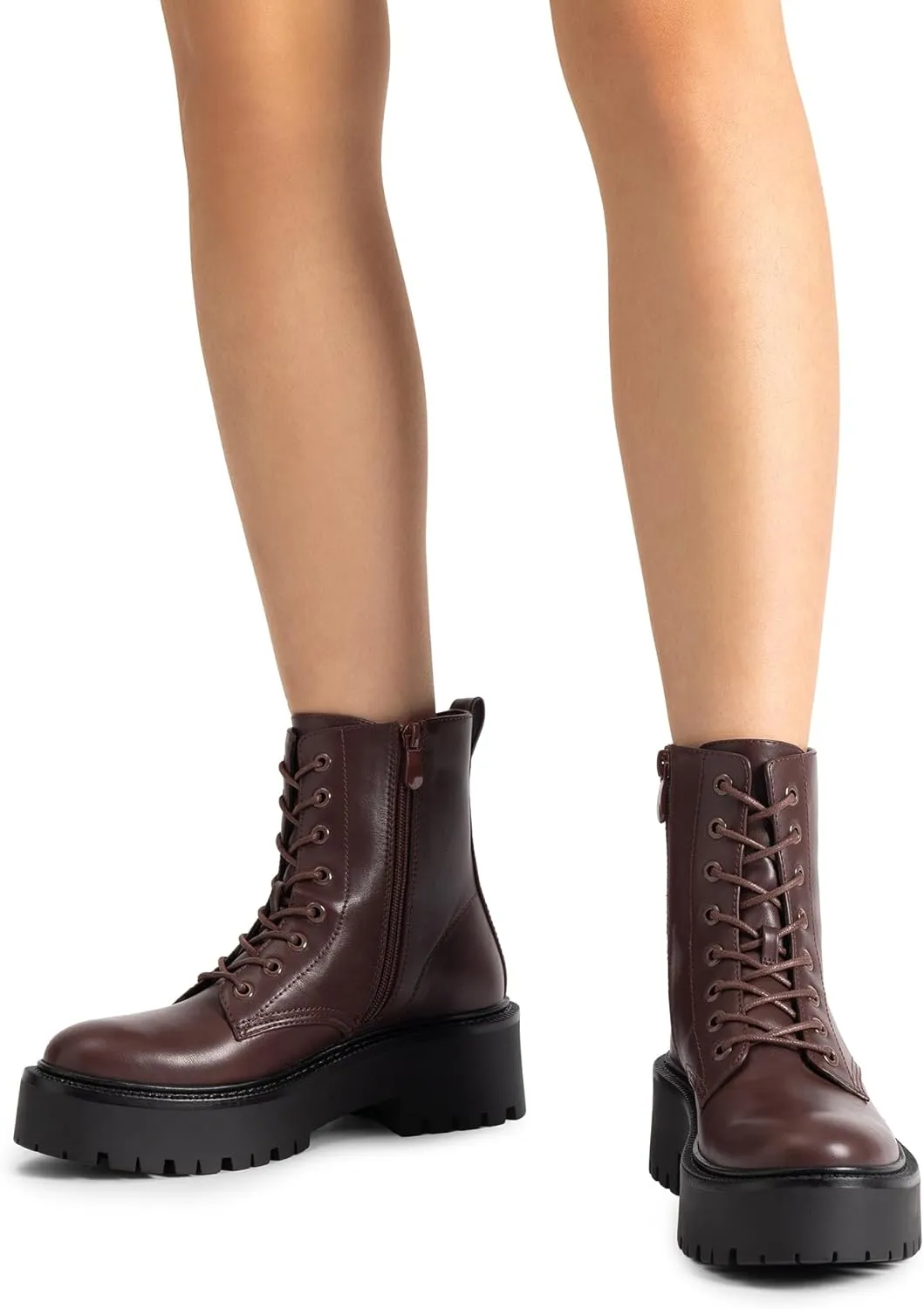 DREAM PAIRS Women's Lace up Combat Ankle Boots Fashion Lug Sole Platform Booties Shoes
