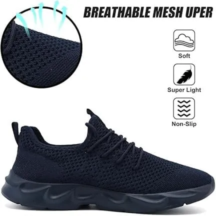 EGMPDA Men's Tennis Shoes Walking Lightweight Breathable Fashion Sneakers Non Slip Workout Gym Shoes for Running